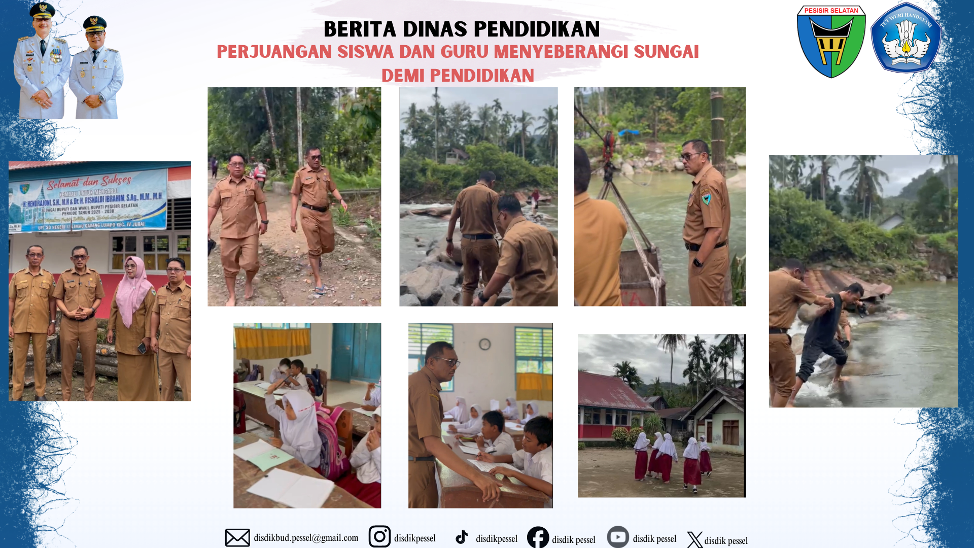 Perjuangan Siswa dan Guru Menyeberangi Sungai Demi Pendidikan