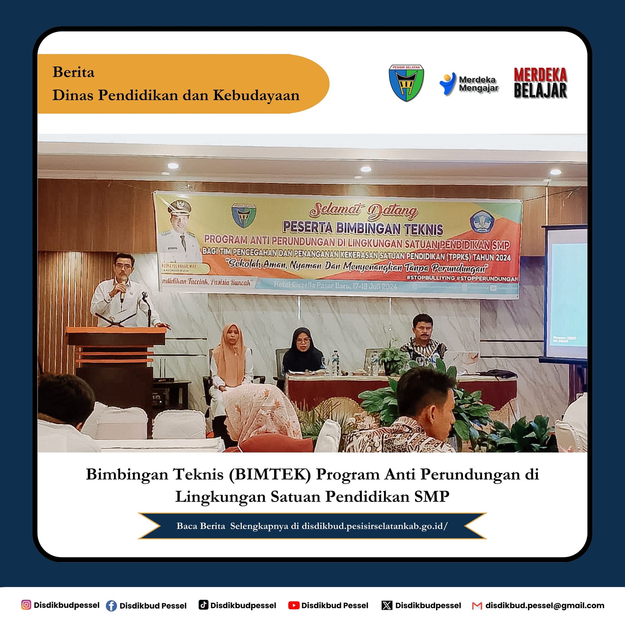 Bimtek Program Anti Perundungan di lingkungan satuan pendidikan jenjang SMP