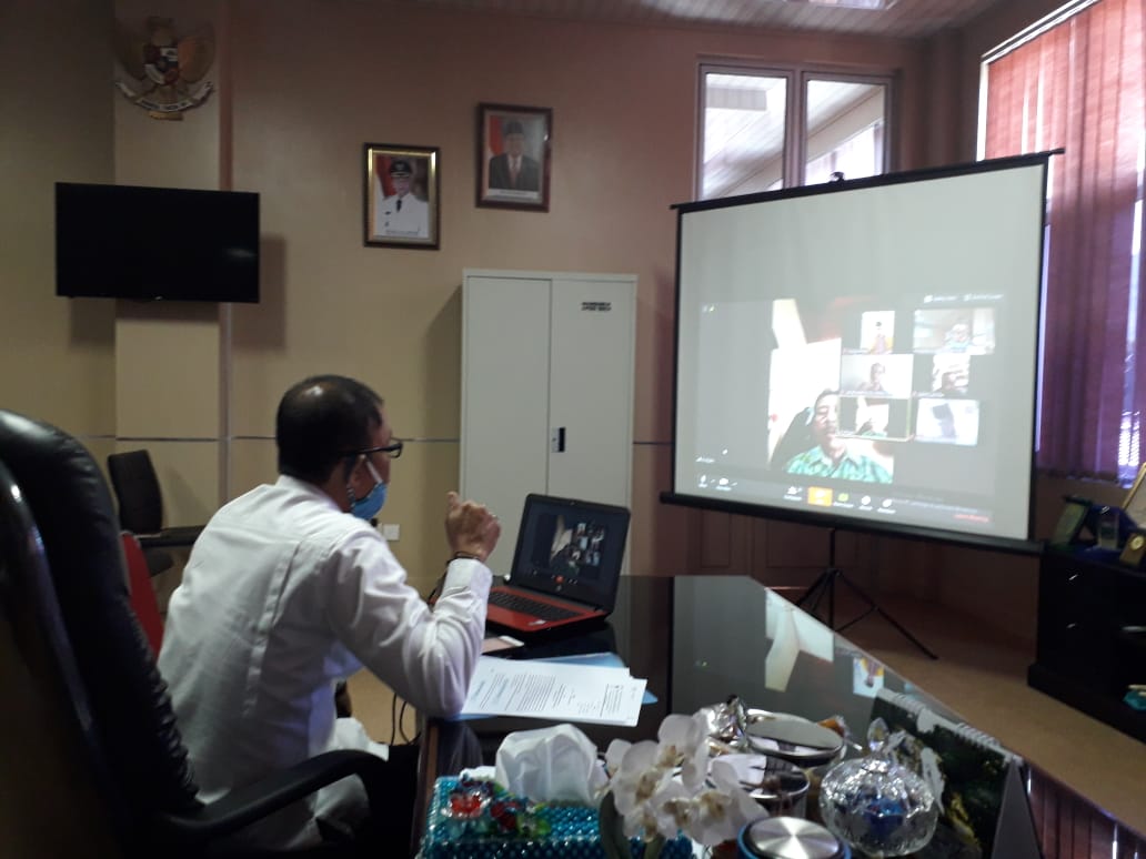 Disdikbud gelar Rakor via Teleconference dengan Korwildikcam dan Kepala UPT SMP se Kabupaten Pessel